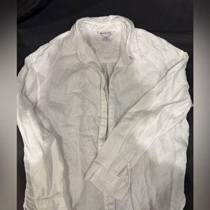 Athleta NWOT Playa white linen shirt size L